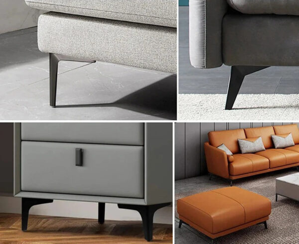 PATA DE SOFA NEGRA 25 X 25 X 100MM CON TORNILLOS - Imagen 2